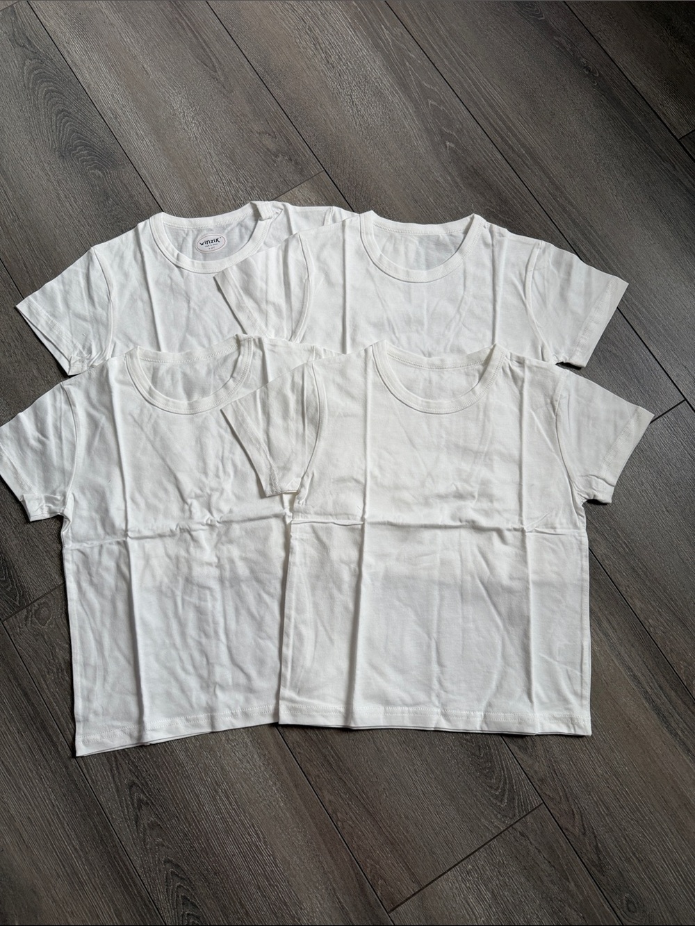 Kids White Crew Neck T-Shirt - Pack of 4